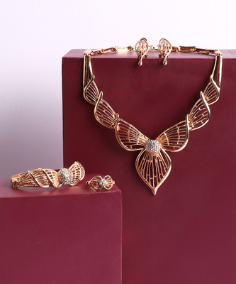 SOHI Alloy Gold-plated Beige Jewellery Set(Pack of 1)