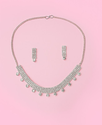 Happiestmart Alloy Silver, White Jewellery Set(Pack of 2)