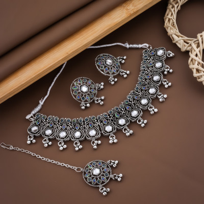 VISITART JEWELLERY Alloy Silver Jewellery Set(Pack of 1)