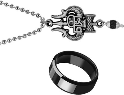 KINGSTYLEIMPEX Stainless Steel Sterling Silver Silver, Black Jewellery Set(Pack of 3)