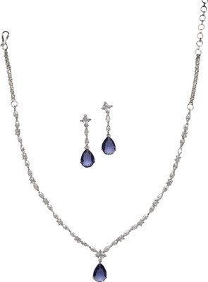 RANIT CREATION Brass Rhodium Purple, Silver Jewellery Set(Pack of 1)