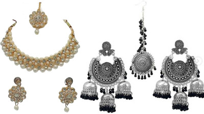 JMBW INTERNATIONAL Alloy White, Black, Silver Jewellery Set(Pack of 2)