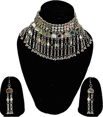 Samridhi DC Oxidised Silver, Alloy Silver Jewellery Set(Pack of 1)