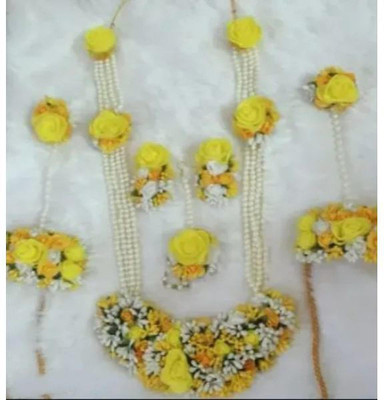 Arihant Shop Fabric Yellow Jewellery Set(Pack of 1)