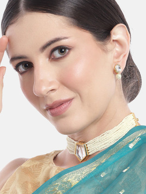 ANOUK Brass Gold-plated White Jewellery Set(Pack of 1)