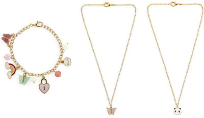 EnlightenMani Alloy Gold-plated Multicolor Jewellery Set(Pack of 3)