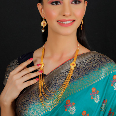 NM CREATION Alloy Gold Jewellery Set(Pack of 1)