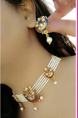 Bhagya Lakshmi Alloy Gold-plated Multicolor Jewellery Set(Pack of 1)