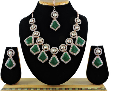 VATSALYA creation Alloy Gold-plated Green Jewellery Set(Pack of 1)