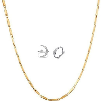 house of common Brass, Stainless Steel Sterling Silver Silver, Gold Jewellery Set(Pack of 3)