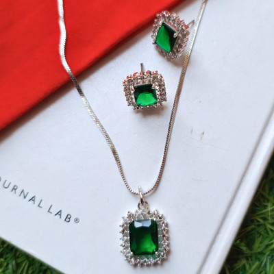 shrringarbyneha Alloy Green Jewellery Set(Pack of 3)