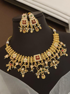 immitation Metal Brass Gold Jewellery Set(Pack of 1)