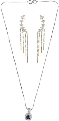 SKG Fashions Stone Blue, Silver Jewellery Set(Pack of 1)