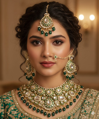 ORAVIA Alloy Gold-plated Green Jewellery Set(Pack of 1)