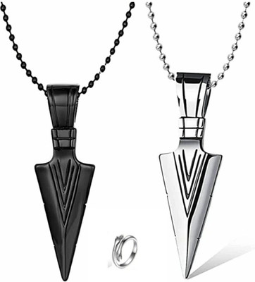 Vipunj Alloy, Stainless Steel Titanium, Sterling Silver, Silver Silver, Black Jewellery Set(Pack of 3)