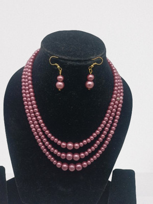 Zooni Collection Mother of Pearl Purple Jewellery Set(Pack of 1)