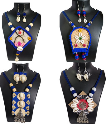 Loknath Handcraft Shell Multicolor Jewellery Set(Pack of 4)