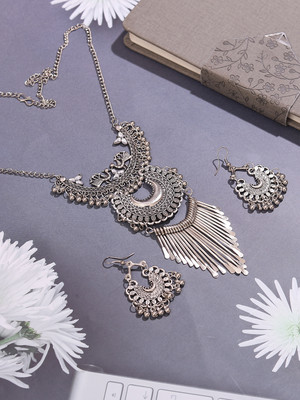 Earcadni Alloy Rhodium Silver Jewellery Set(Pack of 1)