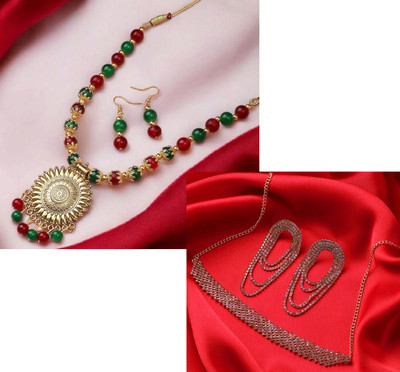 KAPYANSH Alloy Gold-plated Multicolor Jewellery Set(Pack of 2)