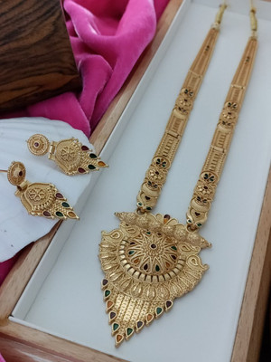 Manmit Enterprise Brass Gold-plated Gold Jewellery Set(Pack of 1)