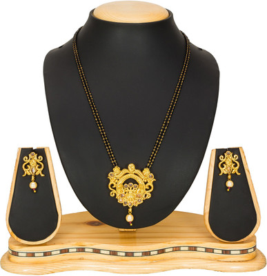 AADITA Alloy Gold-plated Black, Gold Jewellery Set(Pack of 1)