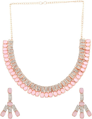 ANOUK Brass Gold-plated Pink Jewellery Set(Pack of 3)
