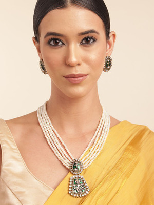 ANOUK Brass Gold-plated Green Jewellery Set(Pack of 3)