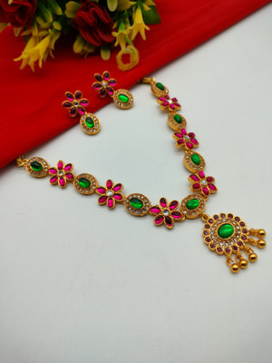 SHREE MARUTI TRADERS Alloy Gold-plated Multicolor Jewellery Set(Pack of 3)