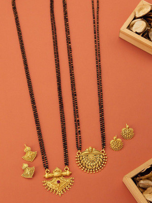 bhanu diam Alloy Gold-plated Gold Jewellery Set(Pack of 2)