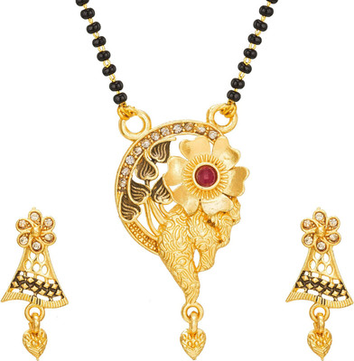 LUXOR Alloy Gold-plated Red, Gold Jewellery Set(Pack of 1)