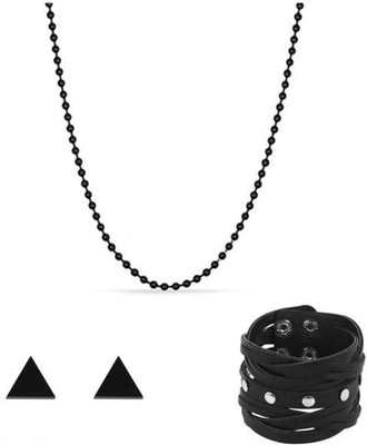 Juneja Enterprises Brass Black Jewellery Set(Pack of 3)