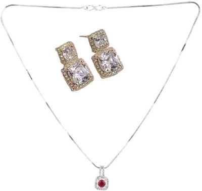 SRK Fashions Alloy Maroon, Silver Jewellery Set(Pack of 1)