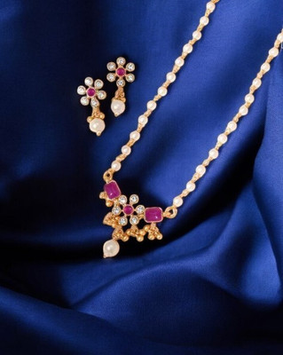 Hetshree Brass Gold-plated Gold, Multicolor Jewellery Set(Pack of 1)