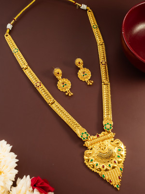 Vermont Brass Gold-plated Red, Gold, Green Jewellery Set(Pack of 2)