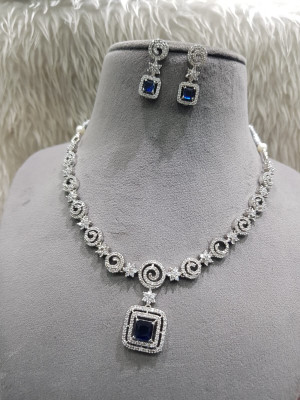 Laali Alloy Silver, Rhodium Blue Jewellery Set(Pack of 1)