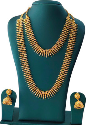 Bridal Jewel Brass Gold-plated Gold Jewellery Set(Pack of 4)