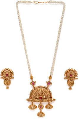 ANOUK Brass Gold-plated Gold, White, Red Jewellery Set(Pack of 3)