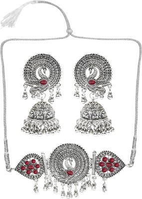 sunhari jewels Alloy Maroon Jewellery Set(Pack of 1)
