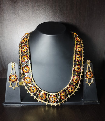 Devi creation Brass, Alloy Gold-plated Red, Blue, Orange, Gold, Yellow Jewellery Set(Pack of 1)