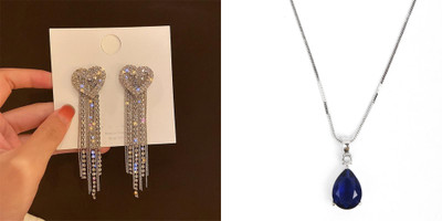 SKG Fashions Alloy Silver Jewellery Set(Pack of 2)