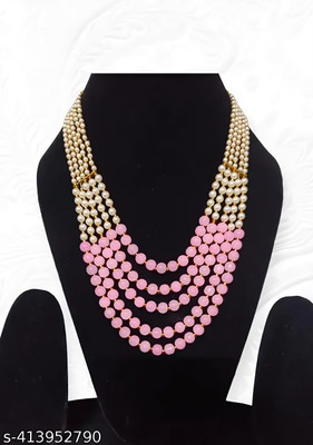 Grace Collections Alloy Gold-plated Pink Jewellery Set(Pack of 1)