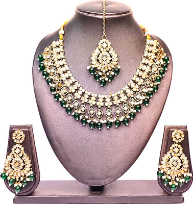 Zarmar fashion Alloy Gold-plated Green Jewellery Set(Pack of 1)