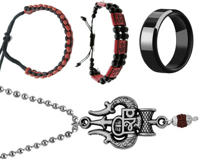 KINGSTYLEIMPEX Stainless Steel Rhodium Multicolor Jewellery Set(Pack of 4)