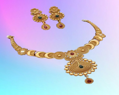 SRK Fashions Alloy Gold Jewellery Set(Pack of 1)