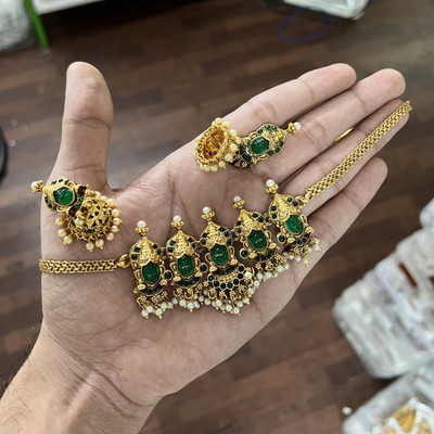 BHARGAV ART Alloy Green Jewellery Set(Pack of 1)