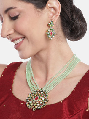 ANOUK Brass Gold-plated Green Jewellery Set(Pack of 1)