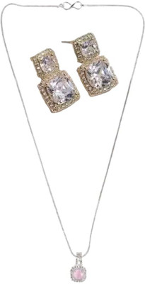 SRK Fashions Alloy Pink, Silver Jewellery Set(Pack of 1)