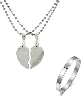 Vipunj Stainless Steel Sterling Silver Silver Jewellery Set(Pack of 2)