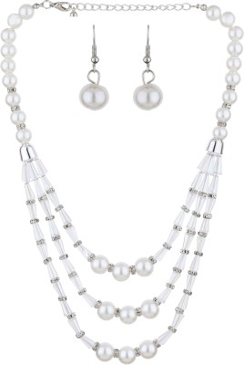 Rhosyn Mother of Pearl, Alloy Gold-plated White Jewellery Set(Pack of 3)