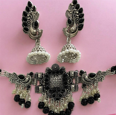 Luckshay creations Alloy Black Silver Black Jewellery Set(Pack of 1)